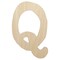 Letter Q Uppercase Cute Typewriter Font Unfinished Wood Shape Piece Cutout for DIY Craft Projects